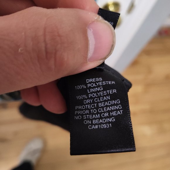 Laura Petites blue floral sleeveless dress with front ribbon / tail - Picture 7 of 8